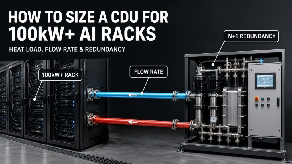 How to Size a CDU for 100kW+ AI Racks: Heat Load, Flow Rate, and Redundancy