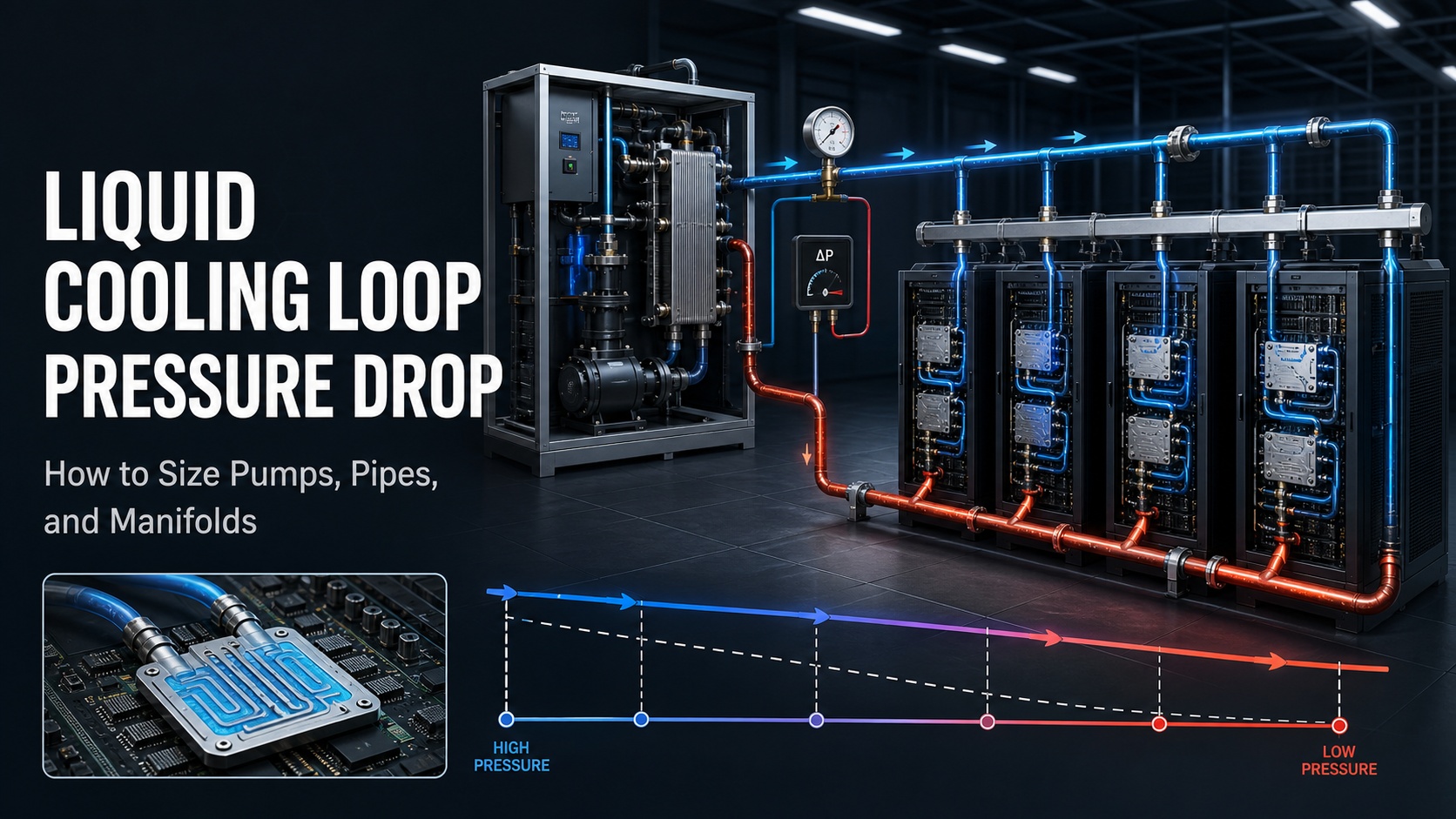 Liquid Cooling Loop Pressure Drop: How to Size Pumps, Pipes, and Manifolds